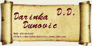 Darinka Dunović vizit kartica